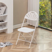 Load image into Gallery viewer, 5 Piece Folding Card Table Portable Chair Set 34" Square Granite White Plastic 4 Adult floral Chairs games nights party indoor outdoor lightweight