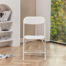 Load image into Gallery viewer, 5 Piece Folding Card Table Chair Set 34" Square Granite White Plastic 4 Adult Chairs board games nights gatherings party home outdoor lightweight