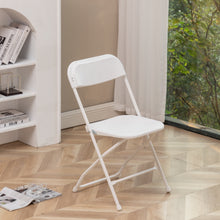 Load image into Gallery viewer, 5 Piece Folding Card Table Chair Set 34" Square Granite White Plastic 4 Adult Chairs board games nights gatherings party home outdoor lightweight