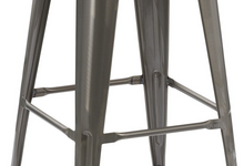 Load image into Gallery viewer, 30" Stackable Vintage Brush Distressed Metal Bar Stools wood seat (Set of 4 )