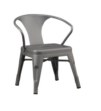 Load image into Gallery viewer, Rugged Steel Stacking Industrial Silver Kids Play Metal Chair Arms (set of 2)