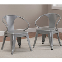Load image into Gallery viewer, Rugged Steel Stacking Industrial Silver Kids Play Metal Chair Arms (set of 2)