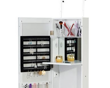 Load image into Gallery viewer, Jewelry Armoire Cosmetic Makeup Cabinet Organizer Over The Door Wallmount White