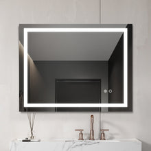 Load image into Gallery viewer, 28“*36” LED Lighted Bathroom Wall Mounted Mirror with High Lumen+Anti-Fog Separately Control+Dimmer Function