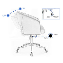 Load image into Gallery viewer, Hengming Home Office Computer Desk Chair ,Velvet Accent Armchair,Adjustable Swivel Task Stool with Gold Plating Base