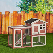 Load image into Gallery viewer, 48 in. Large Chicken Coop Wooden Rabbit Hutch Auburn and White