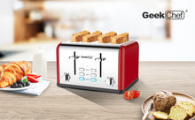 Load image into Gallery viewer, 4 Slice toaster, Best Rated Prime Retro Bagel Toaster with 6 Bread Shade Settings, 4 Extra Wide Slots, Defrost/Bagel/Cancel Function, Removable Crumb Tray, Stainless Steel Toaster(NO AMAZON sale)
