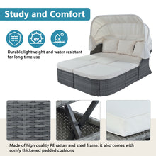 Load image into Gallery viewer, U_STYLE Outdoor Patio Furniture Set Daybed Sunbed with Retractable Canopy Conversation Set Wicker Furniture Sofa Set
