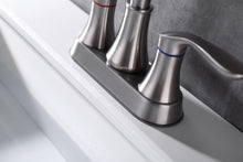 Load image into Gallery viewer, 2-Handle 4-Inch Brushed Nickel Bathroom Faucet, Bathroom Vanity Sink Faucets with Pop-up Drain and Supply Hoses