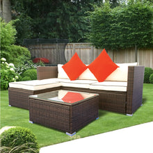 Load image into Gallery viewer, 3 Piece Patio Sectional Wicker Rattan Outdoor Furniture Sofa Set