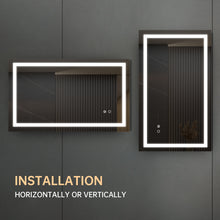 Load image into Gallery viewer, 40*24 LED Lighted Bathroom Wall Mounted Mirror with High Lumen+Anti-Fog Separately Control+Dimmer Function