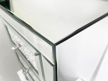Load image into Gallery viewer, Mirrored Night Stand Bedside Tables Drawer Crystal Diamond Bedside Table Bedroom Furniture with 3-Drawers-Bedside Storage Cabinet Silvery