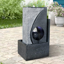 Load image into Gallery viewer, 24.4inches Cascading Water Fountain with Led Lights Indoor/Outdoor Modern Sphere & Column Water Feature for Office Home Garden Patio Decor