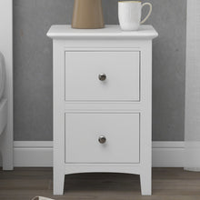 Load image into Gallery viewer, 2 Drawers Solid Wood Nightstand End Table in White
