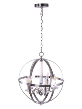 Load image into Gallery viewer, 5-Light Candle Style Globe Chandelier Vintage Silver