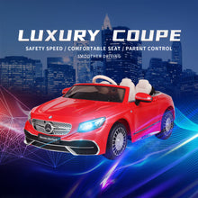 Load image into Gallery viewer, 12V Kid Ride on Car with Parental Remote Control, Licensed Maybach S650 Electric Vehicle with MP3, Bluetooth, Music, LED Lights, for Children 3-8, Red