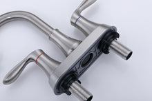 Load image into Gallery viewer, 2-Handle 4-Inch Brushed Nickel Bathroom Faucet, Bathroom Vanity Sink Faucets with Pop-up Drain and Supply Hoses