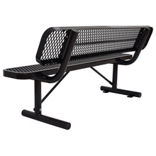 Load image into Gallery viewer, 6 ft. Outdoor Steel Bench with Backrest BLACK