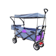 Load image into Gallery viewer, Push & Pull Utility Folding Wagon with Removable Canopy