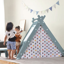 Load image into Gallery viewer, Kids Play Tent - 4 in 1 Teepee Tent with Stool and Climber, Foldable Playhouse Tent for Boys & Girls