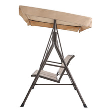 Load image into Gallery viewer, 3 Person Outdoor Patio Swing,Steel Frame Textilene Seats Steel Frame Swing Chair,Beige