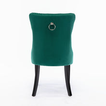 Load image into Gallery viewer, A&A Furniture,Nikki Collection Modern, High-end Tufted Solid Wood Contemporary Velvet Upholstered Dining Chair with Wood Legs Nailhead Trim, Set of 2,Green