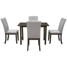 Load image into Gallery viewer, TOPMAX Farmhouse 5-Piece Wood Dining Table Set for 4, Kitchen Furniture Set with 4 Upholstered Dining Chairs for Small Places, Gray Table+Gray Chair