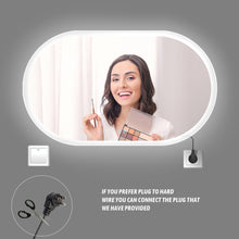 Load image into Gallery viewer, 24*40 Inch Bathroom Mirror with Lights, Anti Fog Dimmable LED Mirror for Wall Touch Control, Frameless Oval Smart Vanity Mirror Horizontal Hanging