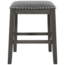 Load image into Gallery viewer, TOPMAX Rustic Farmhouse Dining Room Wooden Stools with Trim, Set of 2 ,Gray