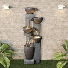 Load image into Gallery viewer, 5-Tier Floor Standing Outdoor Water Fountains for Garden Patio Deck with LED