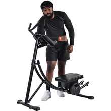 Load image into Gallery viewer, 440LBS Deluxe ab machine Folding abdominal crunch coaster Max ab workout equipment for home workouts with Kettlebell style resistance block,black