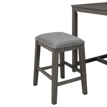 Load image into Gallery viewer, TOPMAX Rustic Farmhouse Dining Room Wooden Stools with Trim, Set of 2 ,Gray