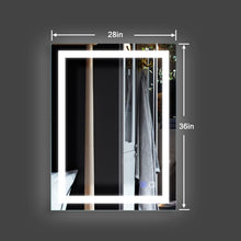 Load image into Gallery viewer, 28×36in Illuminated LED Bathroom Mirror Makeup Wall Mirror Wall Mounted