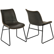 Load image into Gallery viewer, TREXM Vintage Armless Leatherier Dining Stools Indoor Dining Chairs Set of 2 (Gray)