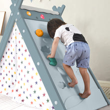 Load image into Gallery viewer, Kids Play Tent - 4 in 1 Teepee Tent with Stool and Climber, Foldable Playhouse Tent for Boys & Girls
