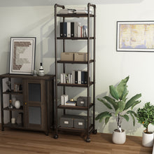 Load image into Gallery viewer, 5-story corner shelf plant flower shelf rack bathroom storage tower industrial style practical storage rack metal frame modern furniture home office