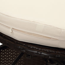 Load image into Gallery viewer, TOPMAX Patio Furniture Round Outdoor Sectional Sofa Set Rattan Daybed Sunbed with Retractable Canopy, Separate Seating and Removable Cushion (Beige)