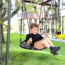 Load image into Gallery viewer, 3 in 1 Metal Swing Set for Backyard, Heavy Duty A-Frame, Height Adjustment