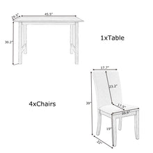 Load image into Gallery viewer, TOPMAX Farmhouse 5-Piece Wood Dining Table Set for 4, Kitchen Furniture Set with 4 Upholstered Dining Chairs for Small Places, Gray Table+Gray Chair