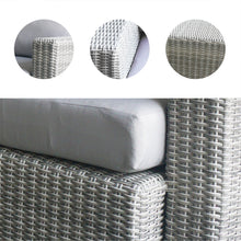 Load image into Gallery viewer, 5 Piece Rattan Sectional Seating Group with Cushions (Color:LIGHT GREY)