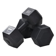 Load image into Gallery viewer, (Total 44lbs, 22lbs each) Weights dumbbells set, Dumbbells for for Men, Women - Vinyl Dumbbell Set for Gym, Home Workout. Pair, black