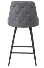 Load image into Gallery viewer, BTEXPERT Premium Tufted upholstered Dining 25" High Back Stool Bar Chairs, Set of 2 Pack Gray Polyester