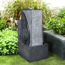 Load image into Gallery viewer, 24.4inches Cascading Water Fountain with Led Lights Indoor/Outdoor Modern Sphere & Column Water Feature for Office Home Garden Patio Decor