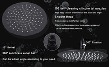 Load image into Gallery viewer, Shower System Shower Faucet Combo Set Wall Mounted with 10" Rainfall Shower Head and handheld shower faucet, Matte Black Finish with Brass Valve Rough-In