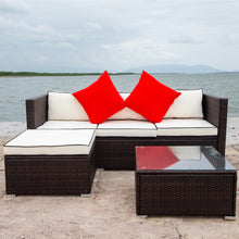 Load image into Gallery viewer, 3 Piece Patio Sectional Wicker Rattan Outdoor Furniture Sofa Set