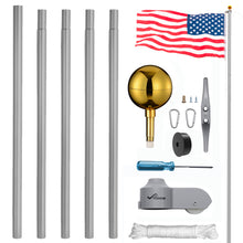 Load image into Gallery viewer, 20FT Aluminum Flag Pole 8X6 GR