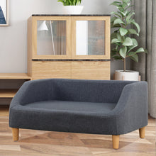 Load image into Gallery viewer, 37" GRAY Pet Sofa, Dog Sofa, Cat sofa, Cat Bed, Pet Bed, Dog Bed, Cat Bed, rectangle sofa with movable cushion, with wood style foot