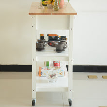 Load image into Gallery viewer, Kitchen Island & Kitchen Cart, Rubber Wood Top, Mobile Kitchen Island with Two Lockable Wheels, Simple Design for Easy Storing and Fetching, Two Drawers Give Unique Storage for Special Utensil.