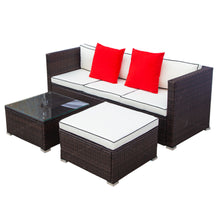 Load image into Gallery viewer, 3 Piece Patio Sectional Wicker Rattan Outdoor Furniture Sofa Set