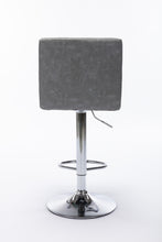 Load image into Gallery viewer, Modern Square PU Leather Adjustable Armless Kitchen Counter Bar Stools with Back, Set of 2, Counter Height Swivel Stool, Gray